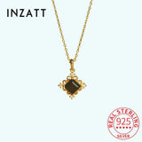 925 Silver Sugar Cube Pendant Choker Necklace for Women