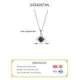 925 Silver Sugar Cube Pendant Choker Necklace for Women