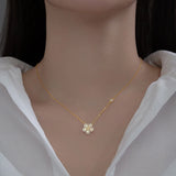 925 Silver Zircon Flower Pendant Choker Necklace Women's Fine Jewelry