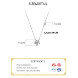 925 Silver Zircon Flower Pendant Choker Necklace Women's Fine Jewelry