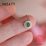 Emerald Green Zircon Daisy Necklace S925 Sterling Silver Summer Clavicle Chain