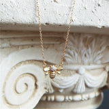 Bee Geometric Pendant Necklace 925 Sterling Silver Jewelry For Women