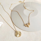 Bee Geometric Pendant Necklace 925 Sterling Silver Jewelry For Women