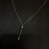 925 Silver 14K Plated Tassel Zircon Necklace