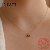 925 Silver Cherry Pendant Cute Girly Style Collarbone Chain