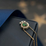 925 Sterling Silver Gold-plated Emerald Zircon Necklace