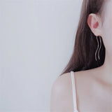 925 Sterling Silver Twisted Drop Earrings Anti-allergy Pin Women