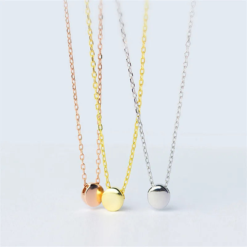 Minimalist Round Bean Chokers Pendant Necklace For Women