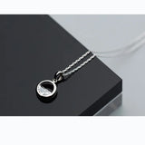 Round Crystal Water Spring Pendant Necklace 925 Sterling Silver Jewelry