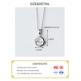 Round Crystal Water Spring Pendant Necklace 925 Sterling Silver Jewelry