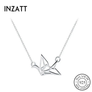 Real 925 Sterling Silver Bird Pendant Necklace for Women Birthday Party Rose