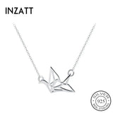 Real 925 Sterling Silver Bird Pendant Necklace for Women Birthday Party Rose