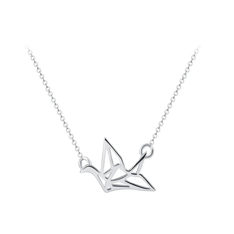 Real 925 Sterling Silver Bird Pendant Necklace for Women Birthday Party Rose