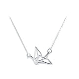 Real 925 Sterling Silver Bird Pendant Necklace for Women Birthday Party Rose