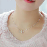 Real 925 Sterling Silver Bird Pendant Necklace for Women Birthday Party Rose