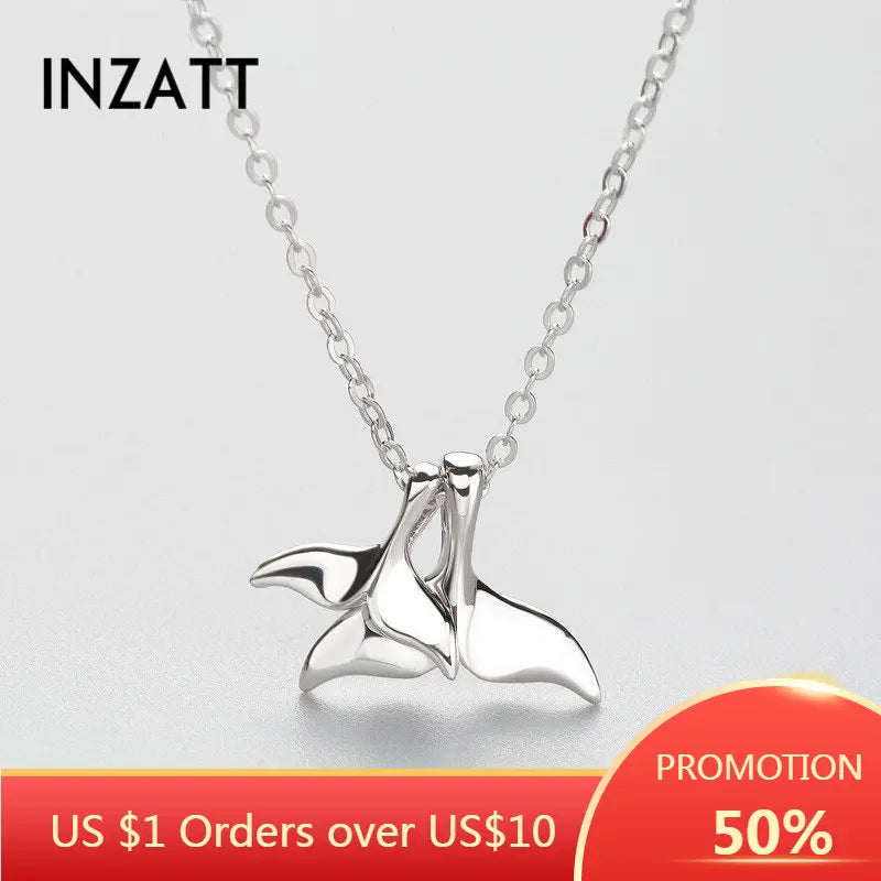925 Silver Dolphin Pendant Necklace for Women Animal Jewelry