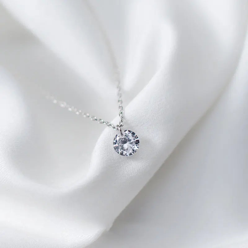 Geometric Zircon Choker Necklace 925 Silver