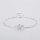 Geometric Punk 925 Silver Whale Bracelet Enamel Women