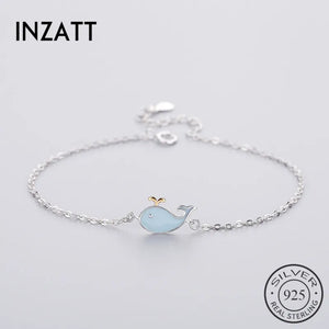 Geometric Punk 925 Silver Whale Bracelet Enamel Women