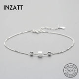 Punk 925 Silver Bracelet Geometic Round Chain Link Jewelry