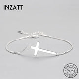 Punk 925 Silver Cross Bracelet Women Birthday Party Box Chain