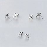 Punk 925 Silver Zircon Airplane Stud Earrings Party Jewelry Gift