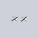 Punk 925 Silver Zircon Airplane Stud Earrings Party Jewelry Gift