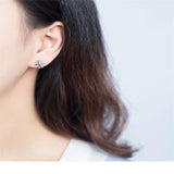 Punk 925 Silver Zircon Airplane Stud Earrings Party Jewelry Gift