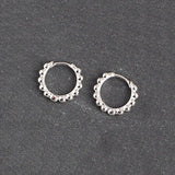 925 Sterling Silver Bead Hoop Earrings for Women
