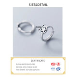 925 Silver Enamel Star Hoop Earrings Women Party Jewelry