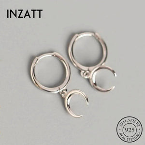 925 Silver Moon Hoop Earrings for Women Party Jewelry Gift