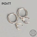 925 Silver Moon Hoop Earrings for Women Party Jewelry Gift