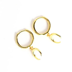 925 Silver Moon Hoop Earrings for Women Party Jewelry Gift
