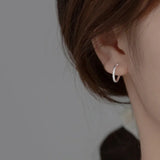 925 Sterling Silver Sparkling Circle Hoop Earrings for Women
