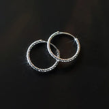 925 Sterling Silver Sparkling Circle Hoop Earrings for Women