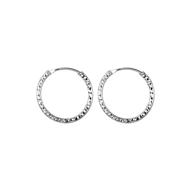 925 Sterling Silver Sparkling Circle Hoop Earrings for Women