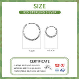 925 Sterling Silver Sparkling Circle Hoop Earrings for Women
