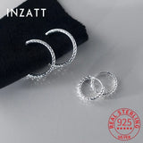 925 Sterling Silver Sparkling Circle Hoop Earrings for Women