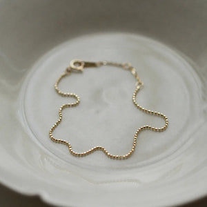 925 Sterling Silver 14K Plated Bead Chain Charm Bracelet For Women