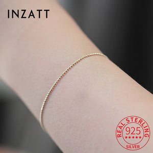 925 Sterling Silver 14K Plated Bead Chain Charm Bracelet For Women