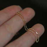 925 Sterling Silver 14K Plated Bead Chain Charm Bracelet For Women