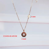 Sterling Silver Snowflake Pendant Choker Necklace 14K Plated