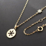 Sterling Silver Snowflake Pendant Choker Necklace 14K Plated