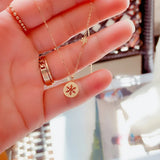 Sterling Silver Snowflake Pendant Choker Necklace 14K Plated