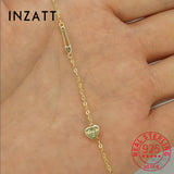 925 Silver 14K Plated Heart Bracelet Women Fine Jewelry