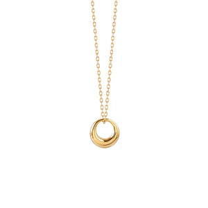 925 Silver 14K Plated Round Pendant Choker Necklace For Women