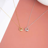 925 Silver 14K Plated Round Pendant Choker Necklace For Women