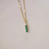 925 Silver Green Zircon Pendant Necklace 14K Plated for Women