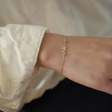925 Silver 14K Plated Purple Zircon Charm Bracelet Wedding Jewelry