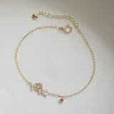 925 Silver 14K Plated Purple Zircon Charm Bracelet Wedding Jewelry